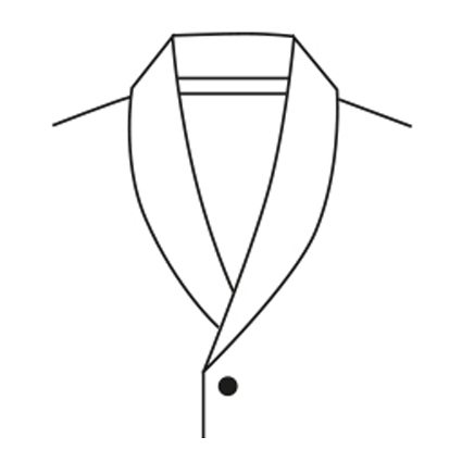 Eine technische Zeichnung eines Schalkragens ist abgebildet.